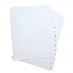 Image of Elba A4 Polypropylene Index Europunched 1 10 120 Micron White Single