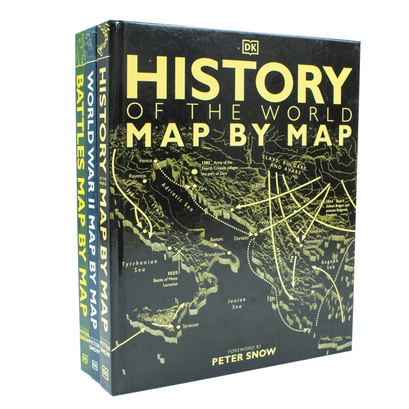 Image of Map By Map Series 3 Book Set History Of The World Map By Map Battles Map By Map World War II Map By Map DK Books