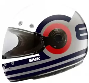 Image of SMK Retro Ranko Helmet, grey-white-blue, Size L, grey-white-blue, Size L