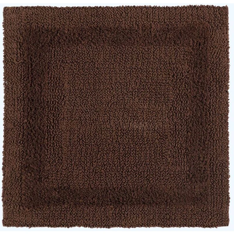 Image of Homescapes Luxury Reversible Cotton Shower Mat - Chocolate