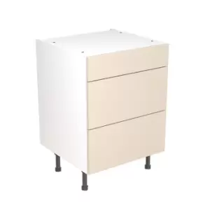 Image of KitchenKIT Slab 60cm 3-Drawer Unit - Gloss Cashmere