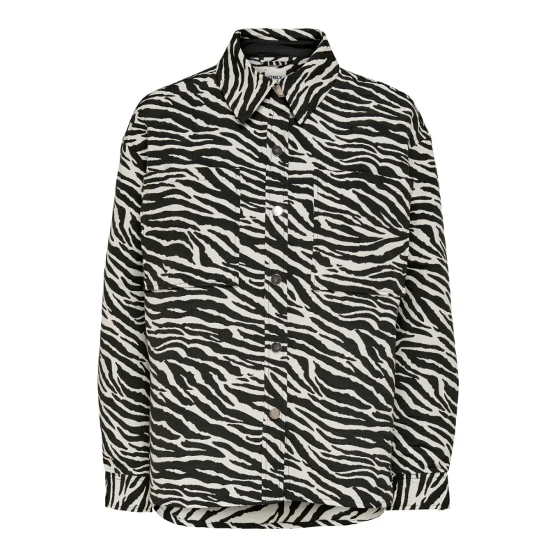 Image of Only Womens jacket Only onlnoelle zebra shacket Noir Female M
