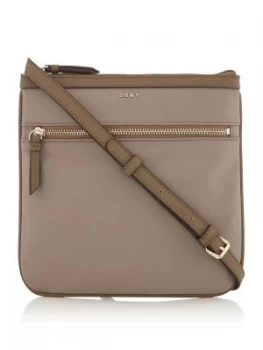 Image of DKNY Casey zip pocket cross body bag Neutral