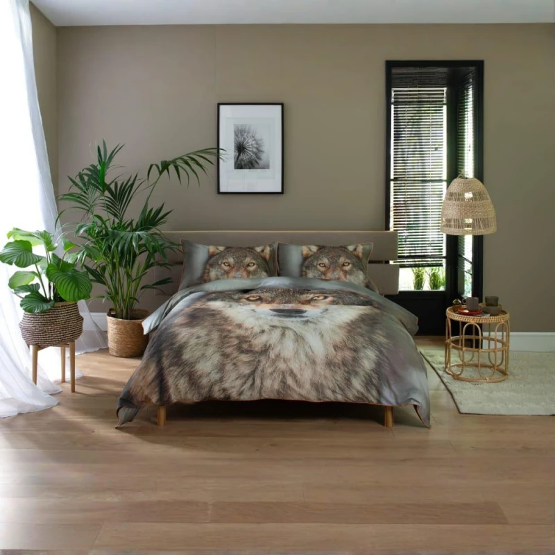 Image of Deyongs Wolf Duvet Cover Grey unisex Single