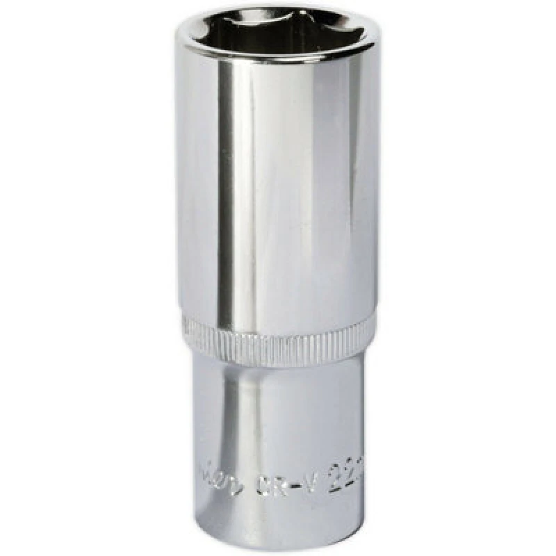 Image of Loops 22mm Forged Steel DEEP Drive Socket - 1/2" Square Drive Polished Chrome Vanadium Metallics