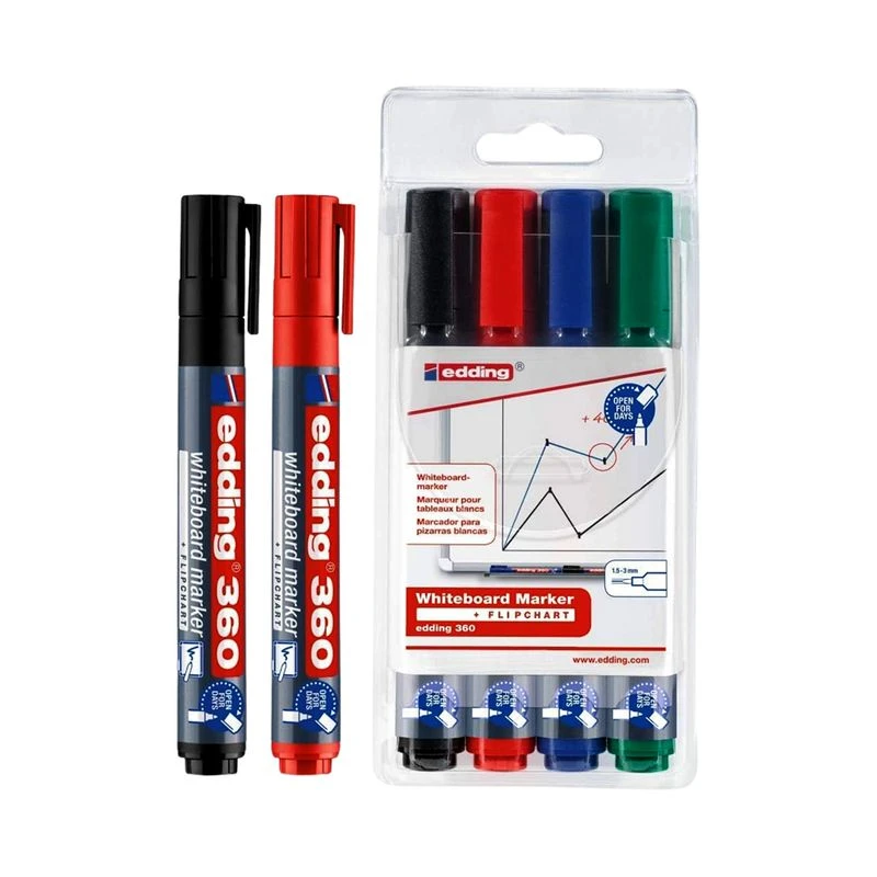 Image of Edding 360 Drywipe Marker Assorted Pack of 4 Multicolor Unisex