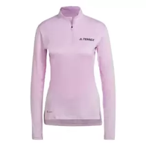 Image of adidas Terrex Multi Half-Zip Tee Womens - Purple