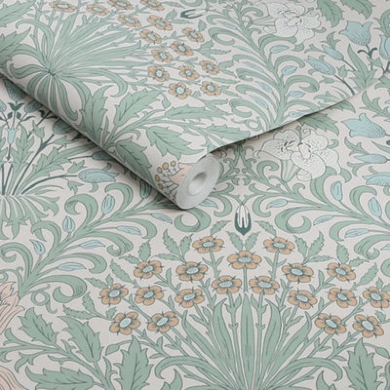 Image of William Morris At Home Garden Cottage Blues Wallpaper
