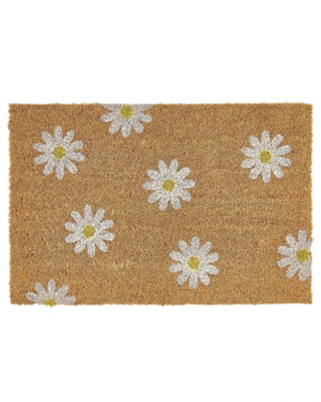 Image of Beliani Doormat Topko Natural 40 X 60 Cm Flower Coir