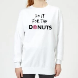 Image of Do it for Donuts Womens Sweatshirt - White - 3XL