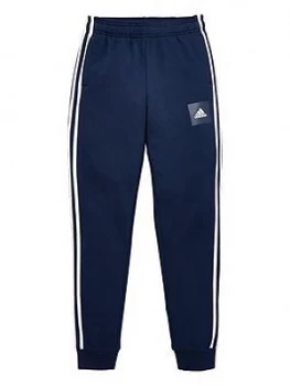 Image of Adidas Boys 3 Stripe Pants - Navy