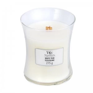 Image of Woodwick White Teak Medium Jar Candle 257g