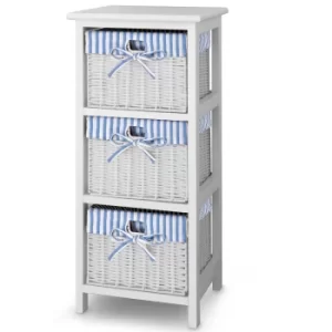Image of Basket Shelf White/Blue Wood