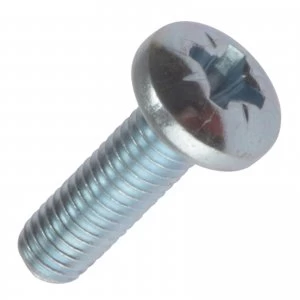 Image of Machine Screw Pozi Pan Head Bright Zinc Plated M4 12mm Pack of 100