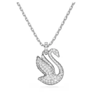 Image of Iconic Swan Rhodium Plated White Swan Pendant 5647872