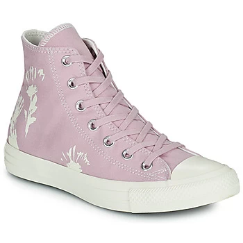 Image of Converse CHUCK TAYLOR ALL STAR HYBRID FLORAL HI womens Shoes (High-top Trainers) in Purple,2.5