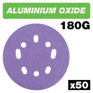 Image of Trend Aluminium Oxide Random Orbital Sanding Disc 125mm 125mm 180g Pack of 50