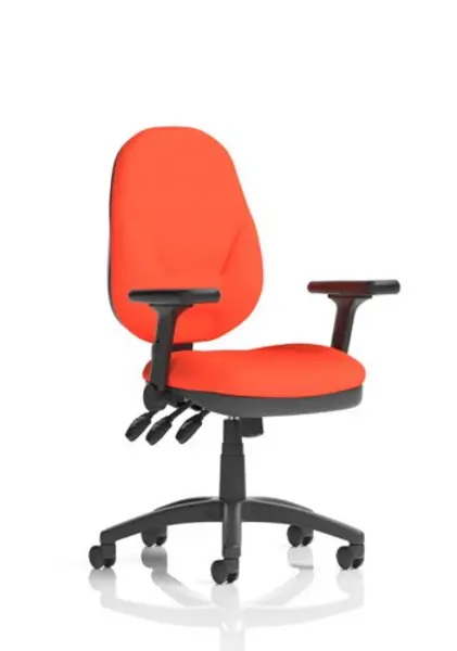 Image of Eclipse Eclipse Plus XL Lever Task Operator Chair Bespoke Colour Tabasco Orange with Height Adjustable and Folding Arms KCUP1794