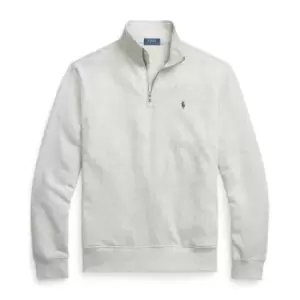 Image of Polo Ralph Lauren Pullover Fleece Zip-up Sweatshirt In Grey - Size L