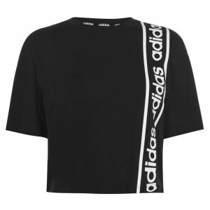 Image of adidas C90 Crop T Shirt Womens - Black/White