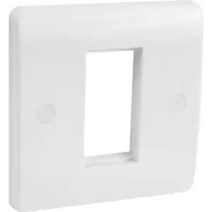 Image of Scolmore Click Click Mode Data Face Plate 1 Gang 1 Module in White Plastic