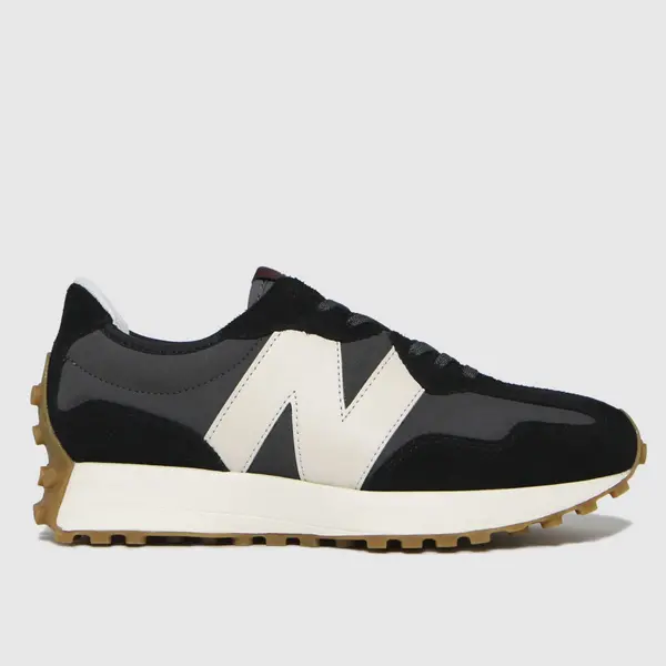 Image of (5.5) New Balance 327 Womens Fashion Trainers in Black White