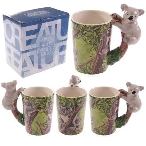 Image of Novelty Ceramic Jungle Mug with Koala Shaped Handle