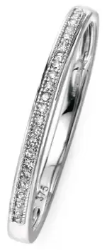 Image of Elements Gold GR512 52 9ct White Gold Diamond Set Pave Ring Jewellery