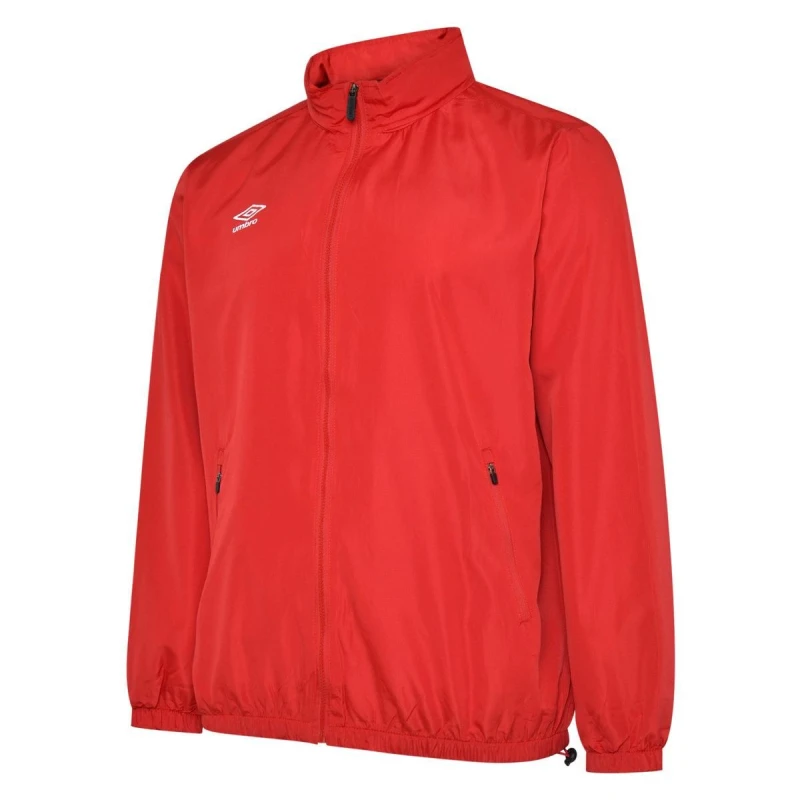 Image of Umbro Umbro Men Club Essential Light Waterproof Jacket in Scarlet Size: Small Scarlet S Male 5063425841189