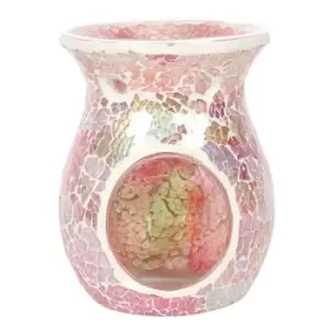 Image of Large Pink Iridescent Crackle Oil Burner