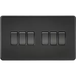 Image of MLA Knightsbridge 10AX 6 Gang 2-Way Switch Matt Black - SF4200MBB