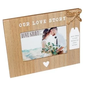 Image of Love Story Wooden Our Love Story Photo Frame 6x4