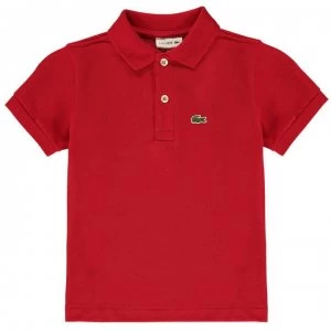 Image of Lacoste Junior Boys Pique Logo Polo Shirt - Red