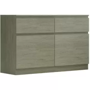 Image of Narvik Modern 2 Door 2 Drawer Sideboard - Rustic Oak - Brown