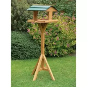 Image of Traditional Wooden Garden Bird Seed Feeder Table