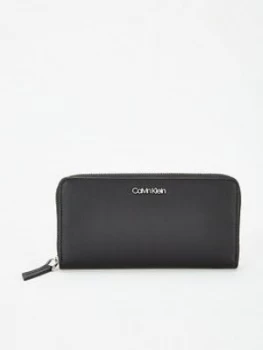 Image of Calvin Klein Zip-Around Large Purse - Black