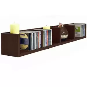 Image of Watsons - virgo - 84 cd / 56 dvd / Bluray / Video Media Wall Storage Shelf - Dark Oak - Dark Oak