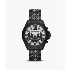 Image of Michael Kors Womens Wren Chronograph Stainless Steel Watch - Black