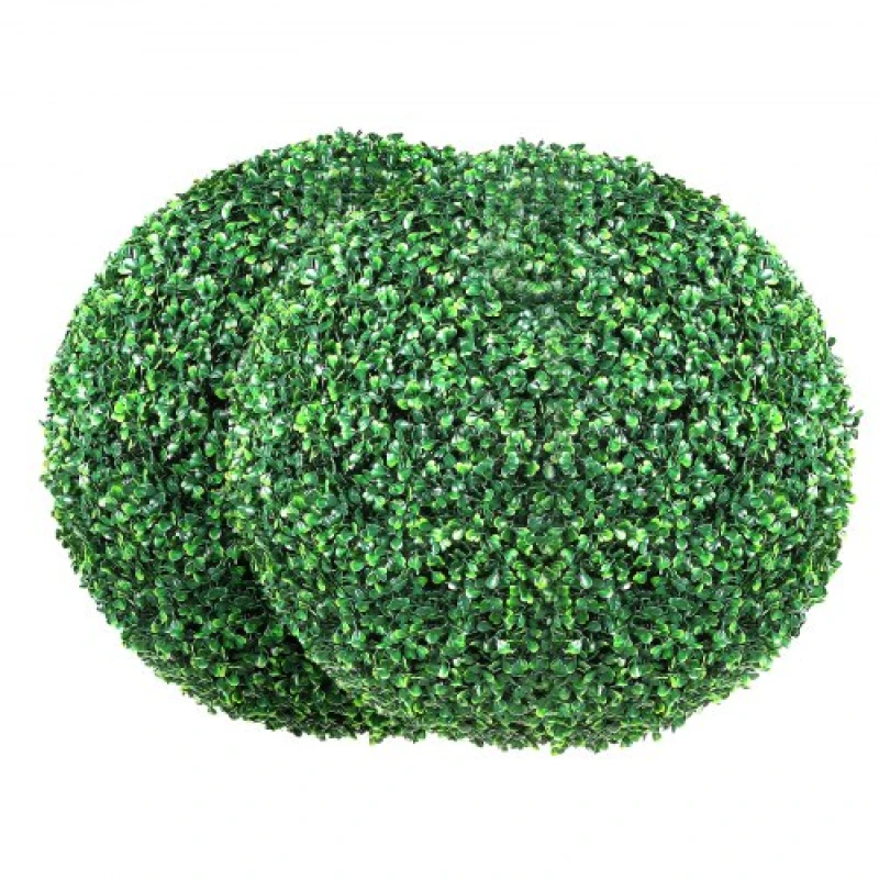 Image of MOPHORN Mophorn - Artificial Boxwood Topiaries, 24" Tall (2 Pieces), Ball-Shape Faux Plants, All-Year Green Decorative Balls for Backyard, Balcony, Ga