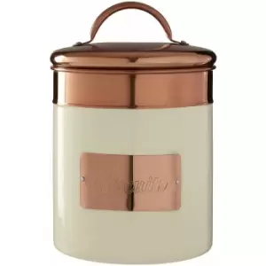 Image of Prescott Cream / Copper Biscuit Canister - Premier Housewares