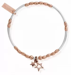 Image of ChloBo Rose And Silver Double Star Bracelets MBMNSR739 Jewellery