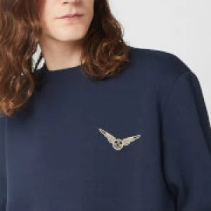 Image of Harry Potter Golden Snitch Unisex Embroidered Sweatshirt - Navy - S