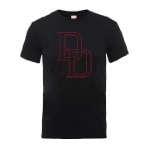 Image of Marvel Daredevil Red Outline Mens Black T-Shirt - M - Black