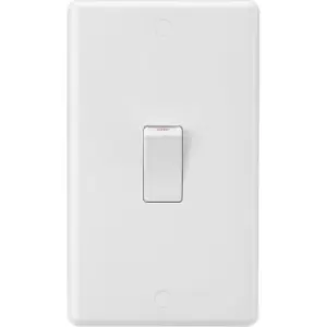 Image of MLA Knightsbridge Curved Edge 45A 2 Gang DP Switch (White Rocker) - CU8332W