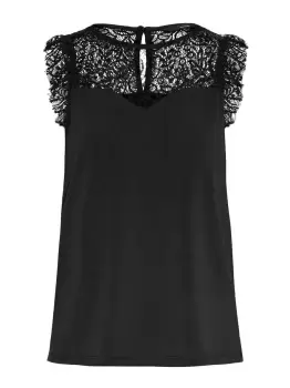 Image of VERO MODA Lace Sleeveless Top Women Black