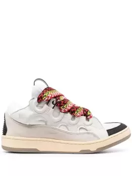 Image of LANVIN Leather Curb Sneakers White