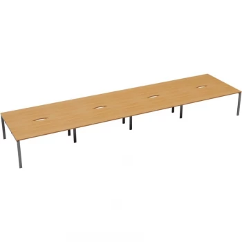 Image of 10 Person Double Bench Desk 1200X800MM Each - Silver/Beech