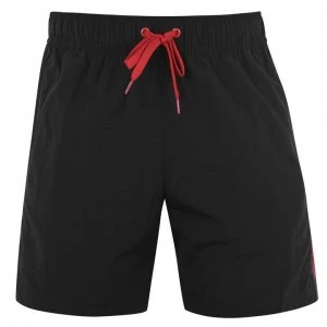 Image of Tommy Bodywear Stripe Flag Swim Shorts - PVH Black