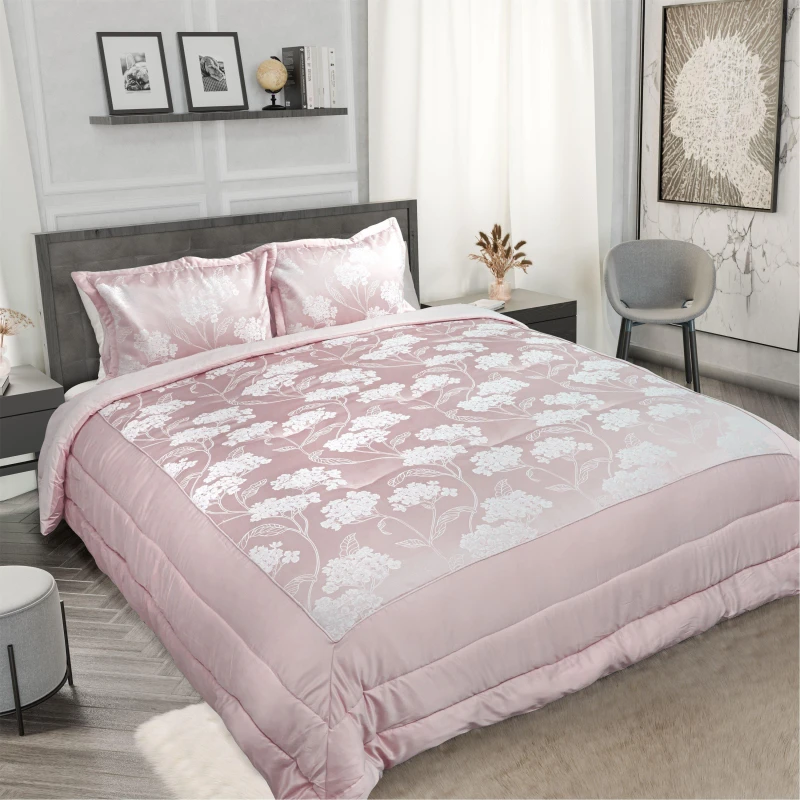 Image of Emma Barclay Blossom Bedspread with 2 Matching Pillow Shams Blush Pink BLSBEDBLS