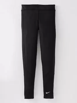 Image of Nike Girls Nike Dri-fit One Legging, Black/White Size XS Women